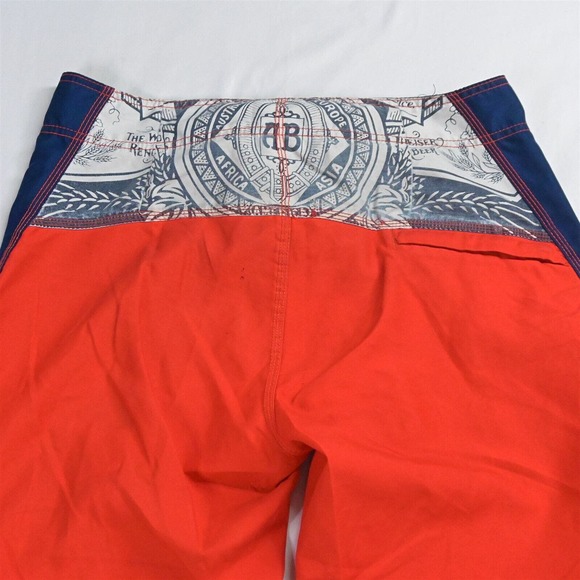 Budweiser 34 x 10" Blue Red White Logo Unlined Board Shorts - Picture 6 of 7